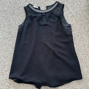 Maurices Women’s S Black Pinstripe Sleeveless Blouse Office Siren